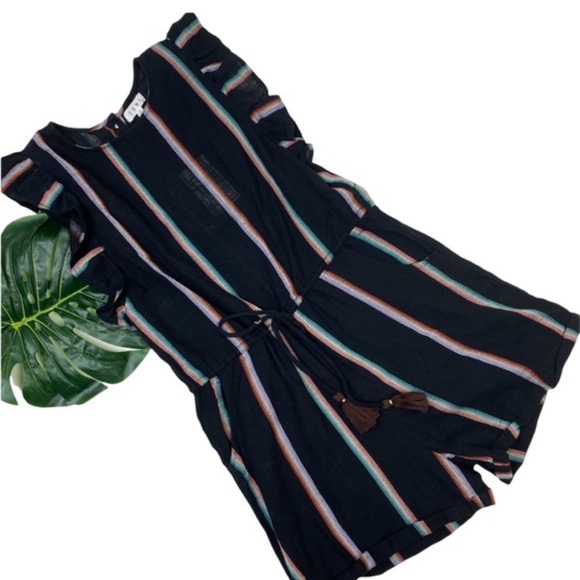 ANTHROPOLOGY| THML I STRIPED | DRAWSTRING WAIST WITH TASSEL | ROMPER- SMALL - Picture 1 of 10